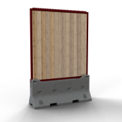 High-security fence | with wood filling | SET 4 | SET with concrete barrier (part-no. 3F200) and wood filling, wide version